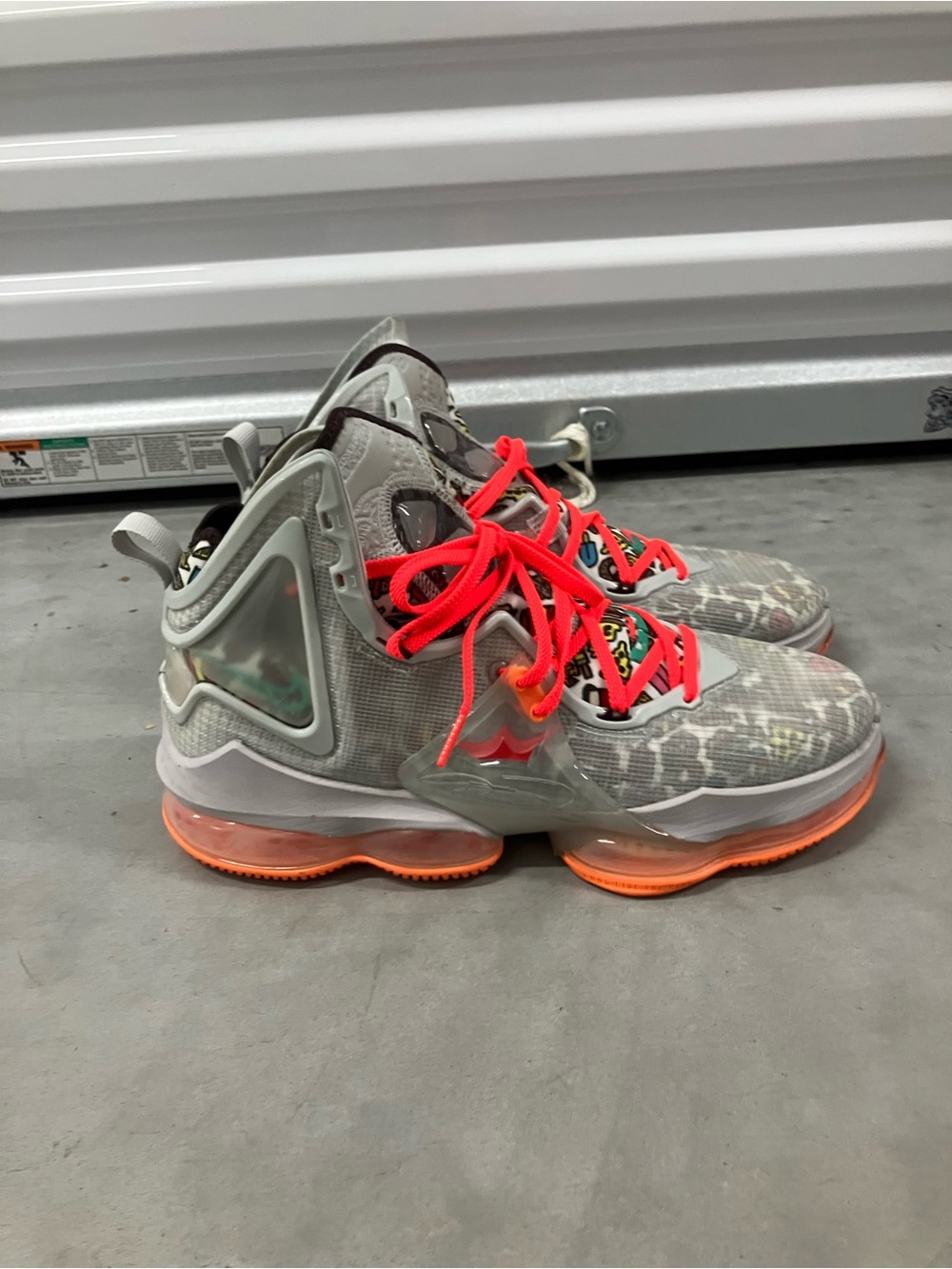 nike lebron 19 mens size 11 shoes gray fast food basketball sneakers